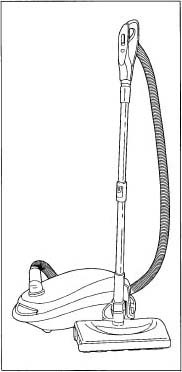 An example of a canister-type vacuum cleaner.