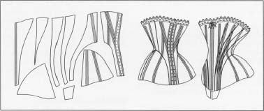 The basic pattern and construction of an eighteenth-century corset.