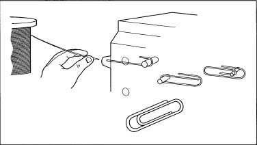 The simple threading of a paper clip machine.