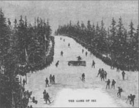 While entitled "The Game of Ski," this 1892 article in Harper's Weekly referred to the sport as "snow skating." (From the collections of Henry Ford Museum & Greenfield Village.)