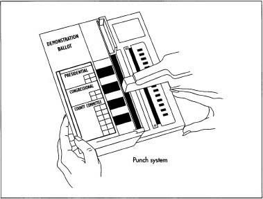 A typical data punch system used to cast votes in an election.