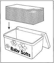 An example of a typical box of baby wipes.