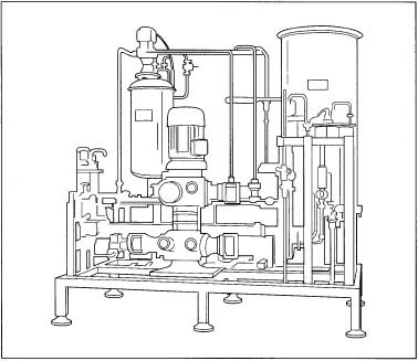 An example of continuous flow machinery used to make salad dressing.